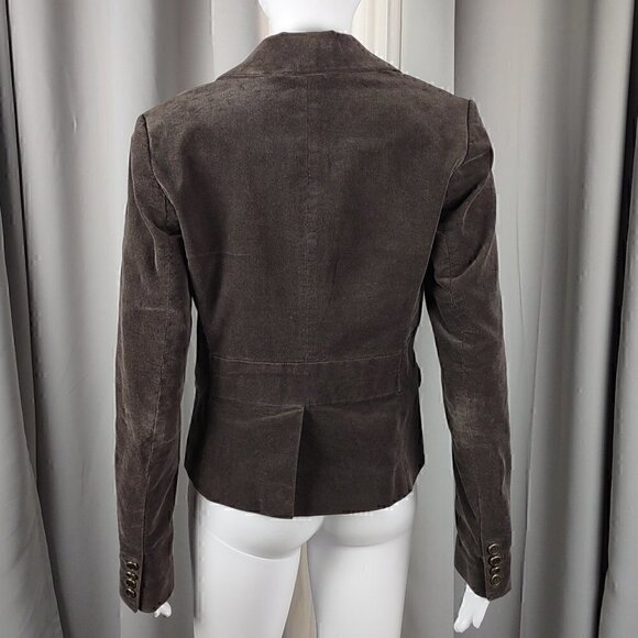 Ann Taylor LOFT Brown Velvety 1 Button Closure Classic Style Blazer Size 4 - Picture 3 of 11